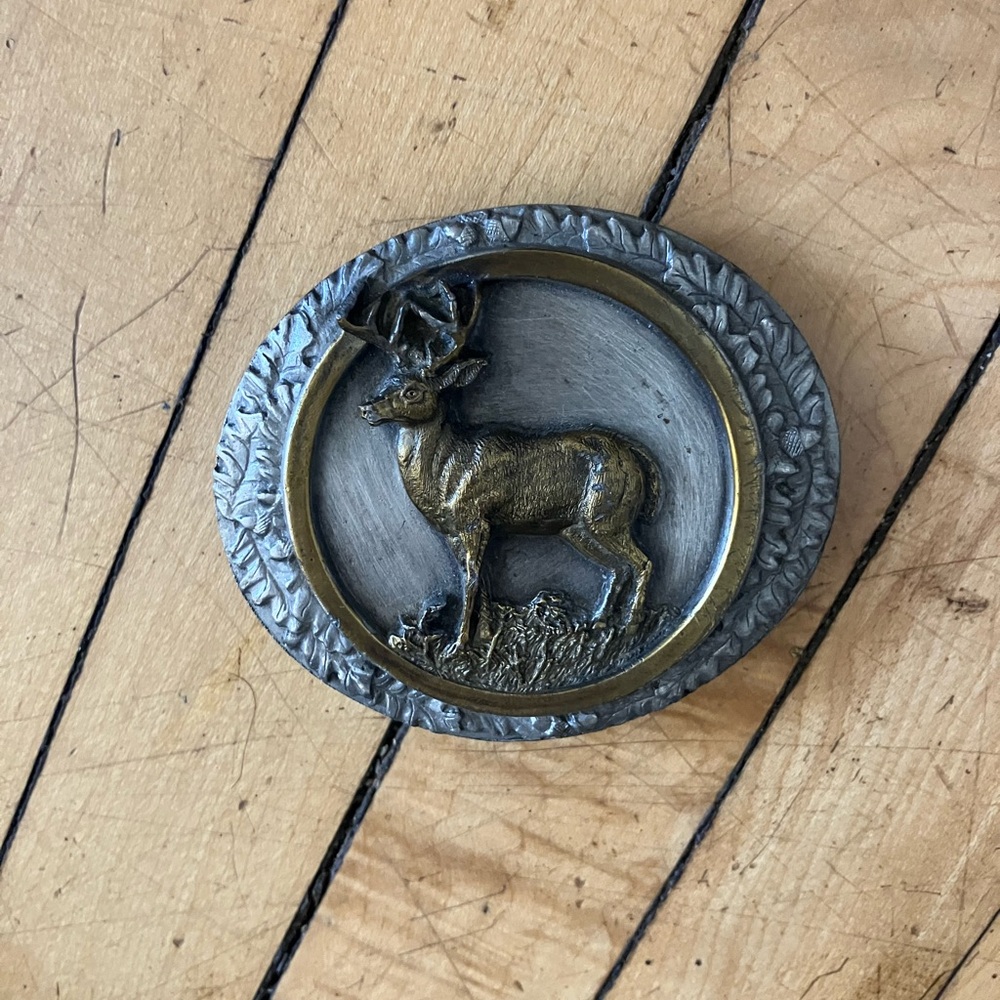 1988 Bermagot whitetail deer belt buckle rare